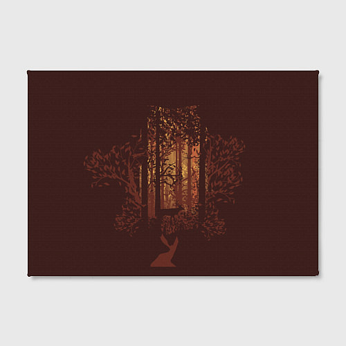 Картина прямоугольная Осенний лес внутри силуэта совы / 3D-принт – фото 2