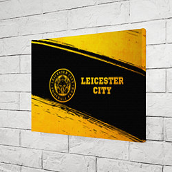 Холст прямоугольный Leicester City - gold gradient: надпись и символ, цвет: 3D-принт — фото 2