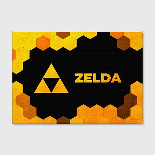 Картина прямоугольная Zelda - gold gradient: надпись и символ / 3D-принт – фото 2