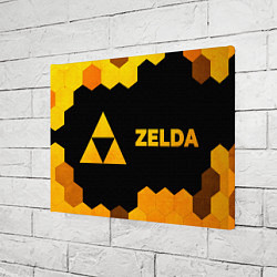 Холст прямоугольный Zelda - gold gradient: надпись и символ, цвет: 3D-принт — фото 2