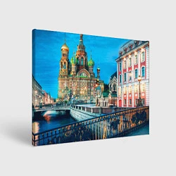 Холст прямоугольный Вечерний Санкт-Петербург, цвет: 3D-принт