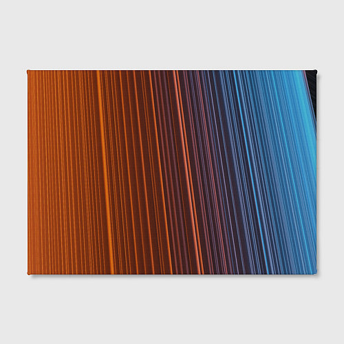 Картина прямоугольная Абстрактные оранжевые и голубые линии во тьме / 3D-принт – фото 2