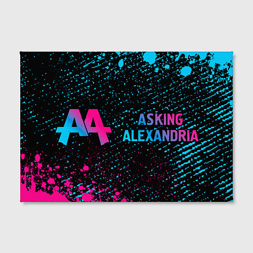 Картина прямоугольная Asking Alexandria - neon gradient: надпись и симво / 3D-принт – фото 2