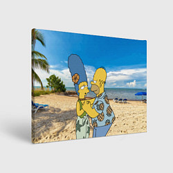 Картина прямоугольная Гомер Симпсон танцует с Мардж на пляже