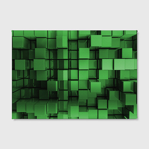 Картина прямоугольная Киберпанк броня - Зелёный металлические кубы / 3D-принт – фото 2