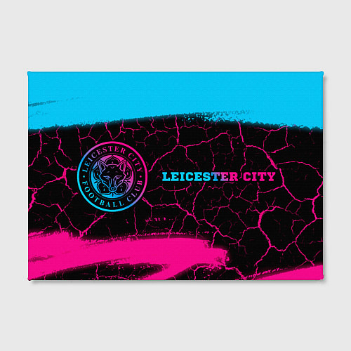 Картина прямоугольная Leicester City - neon gradient: надпись и символ / 3D-принт – фото 2