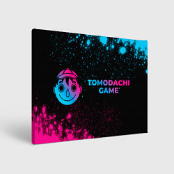 Холст прямоугольный Tomodachi Game - neon gradient: надпись и символ, цвет: 3D-принт