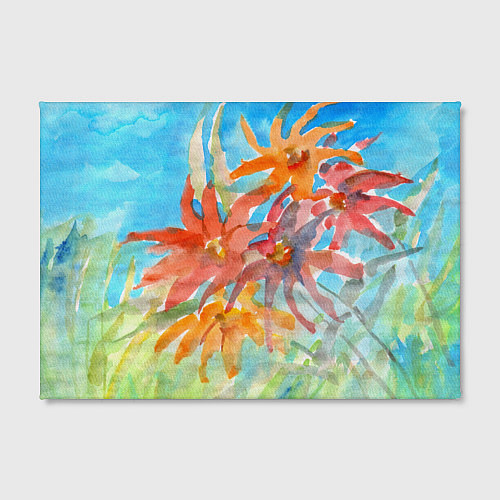 Картина прямоугольная Осенние цветы акварель / 3D-принт – фото 2