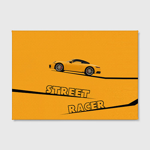 Картина прямоугольная Желтая машинка street racer / 3D-принт – фото 2