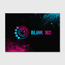 Холст прямоугольный Blink 182 - neon gradient: надпись и символ, цвет: 3D-принт — фото 2