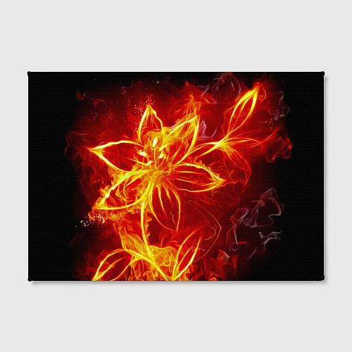 Картина прямоугольная Цветок из огня на чёрном фоне / 3D-принт – фото 2