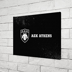 Холст прямоугольный AEK Athens sport на темном фоне: надпись и символ, цвет: 3D-принт — фото 2