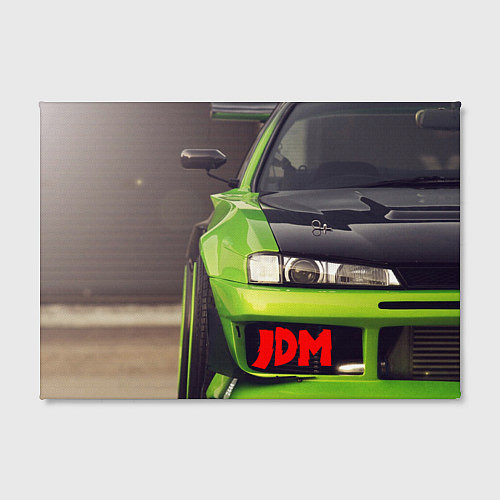 Картина прямоугольная JDM машина зеленая тюнингованная / 3D-принт – фото 2