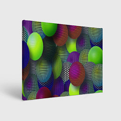 Холст прямоугольный Трехмерные разноцветные шары, цвет: 3D-принт