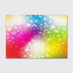 Холст прямоугольный Звезды на радужном фоне, цвет: 3D-принт — фото 2