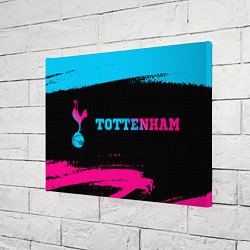 Холст прямоугольный Tottenham - neon gradient: надпись и символ, цвет: 3D-принт — фото 2