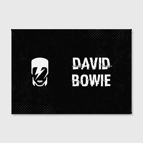 Картина прямоугольная David Bowie glitch на темном фоне: надпись и симво / 3D-принт – фото 2