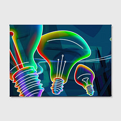Холст прямоугольный Неоновые лампы - коллаж, цвет: 3D-принт — фото 2