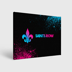 Холст прямоугольный Saints Row - neon gradient: надпись и символ, цвет: 3D-принт