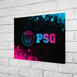 Холст прямоугольный PSG - neon gradient: надпись и символ, цвет: 3D-принт — фото 2