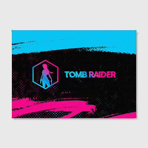 Картина прямоугольная Tomb Raider - neon gradient: надпись и символ / 3D-принт – фото 2