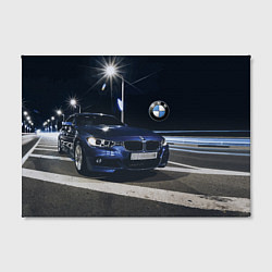 Холст прямоугольный BMW на ночной трассе, цвет: 3D-принт — фото 2
