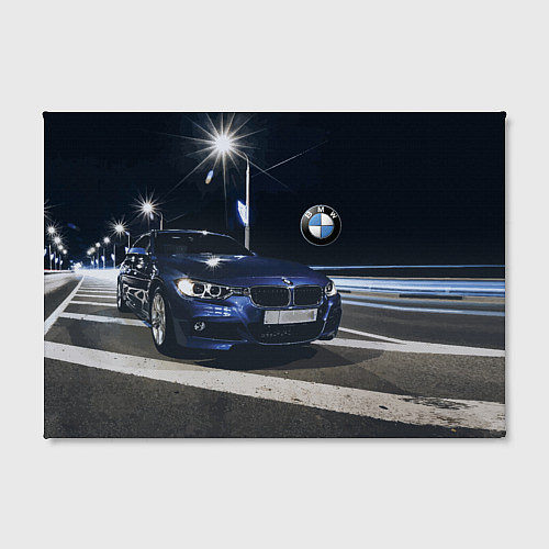 Картина прямоугольная BMW на ночной трассе / 3D-принт – фото 2