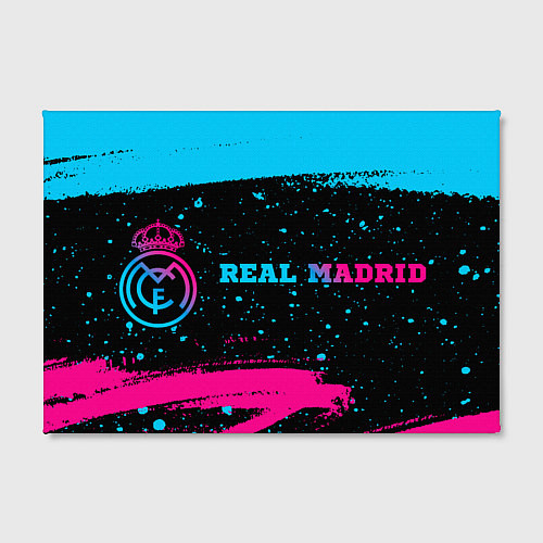 Картина прямоугольная Real Madrid - neon gradient: надпись и символ / 3D-принт – фото 2