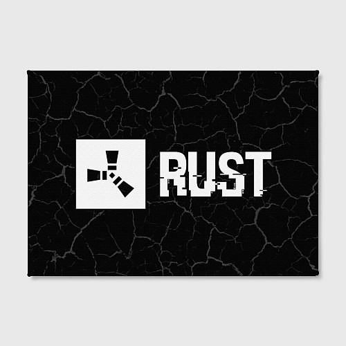 Картина прямоугольная Rust glitch на темном фоне: надпись и символ / 3D-принт – фото 2