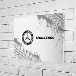Холст прямоугольный Mercedes speed на светлом фоне со следами шин: над, цвет: 3D-принт — фото 2