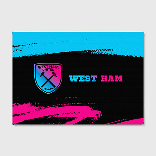 Картина прямоугольная West Ham - neon gradient: надпись и символ / 3D-принт – фото 2