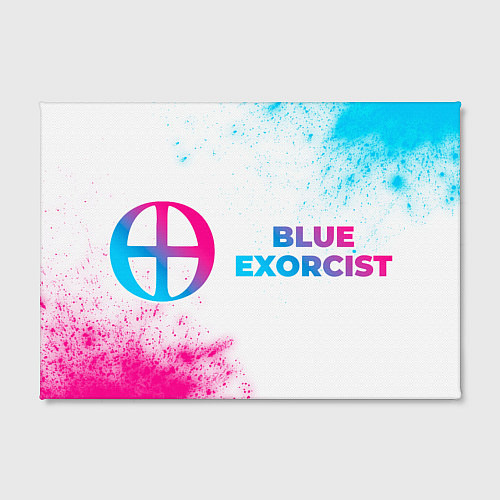 Картина прямоугольная Blue Exorcist neon gradient style: надпись и симво / 3D-принт – фото 2