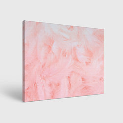 Холст прямоугольный Aesthetic visual art pink feathers, цвет: 3D-принт