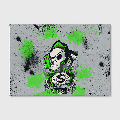 Картина прямоугольная Slipknot скелет green / 3D-принт – фото 2