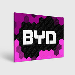 Холст прямоугольный BYD pro racing: надпись и символ, цвет: 3D-принт