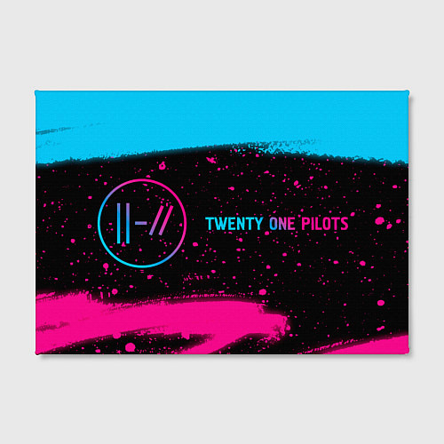 Картина прямоугольная Twenty One Pilots - neon gradient: надпись и симво / 3D-принт – фото 2