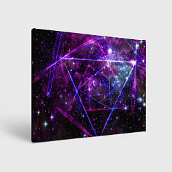 Картина прямоугольная Triangle space - Neon - Geometry