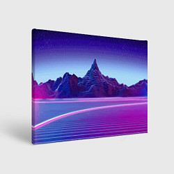 Картина прямоугольная Neon mountains - Vaporwave