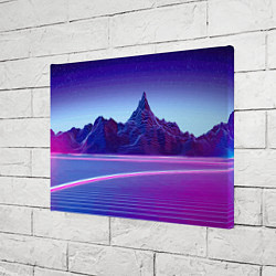 Холст прямоугольный Neon mountains - Vaporwave, цвет: 3D-принт — фото 2
