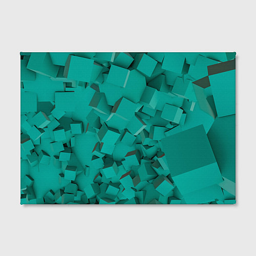 Картина прямоугольная Абстрактные сине-зелёные кубы / 3D-принт – фото 2
