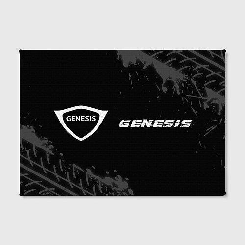 Картина прямоугольная Genesis speed на темном фоне со следами шин: надпи / 3D-принт – фото 2