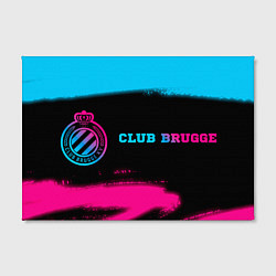 Холст прямоугольный Club Brugge - neon gradient: надпись и символ, цвет: 3D-принт — фото 2