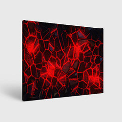 Холст прямоугольный Кристаллы в красных нитях, цвет: 3D-принт
