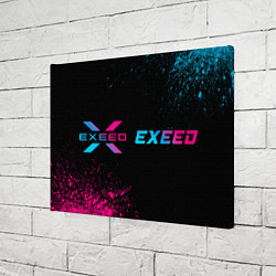 Холст прямоугольный Exeed - neon gradient: надпись и символ, цвет: 3D-принт — фото 2