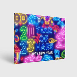 Картина прямоугольная Happy New Year Neon 2023