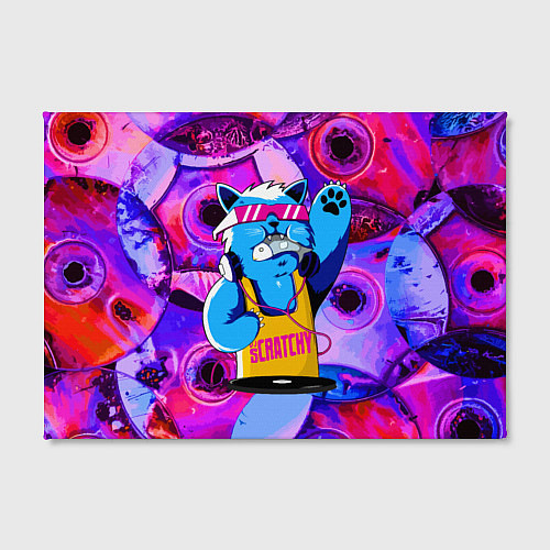 Картина прямоугольная DJ Scratchy in pink glasses / 3D-принт – фото 2