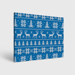 Картина прямоугольная Рождественский синий свитер с оленями