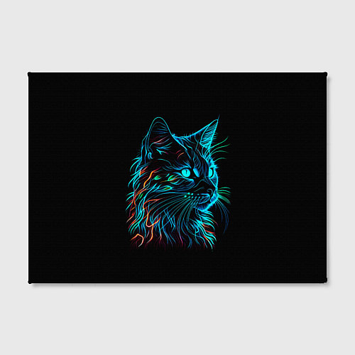 Картина прямоугольная Неоновый котик / 3D-принт – фото 2