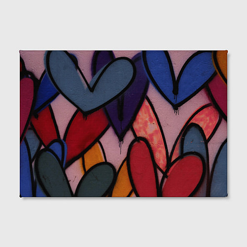 Картина прямоугольная Граффити сердца / 3D-принт – фото 2