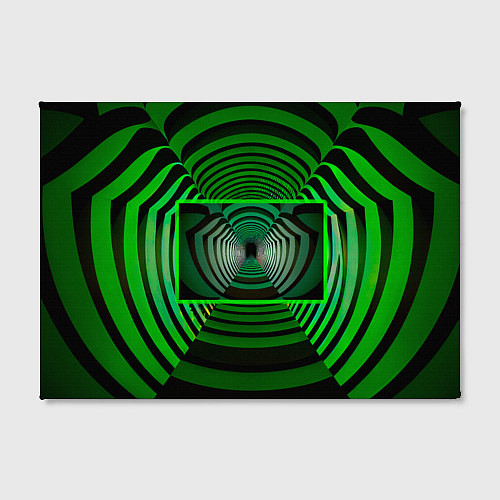 Картина прямоугольная Зелёный туннель - оптическая иллюзия / 3D-принт – фото 2